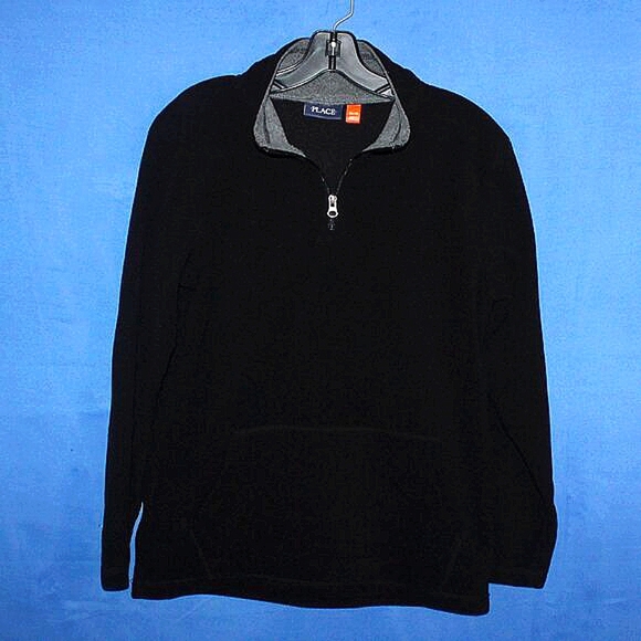 The Children's Place Black Quarter-Zip Pullover Youth XL (14) - Picture 2 of 4